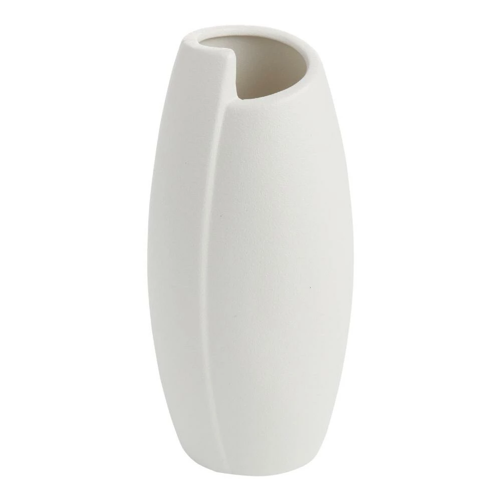 World Market Matte White Asymmetrical Curved Ceramic Vase 1 World Market Matte White Asymmetrical Curved Ceramic Vase
