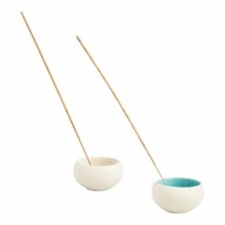 World Market Round Speckled Ceramic Incense Holders Set of 2
