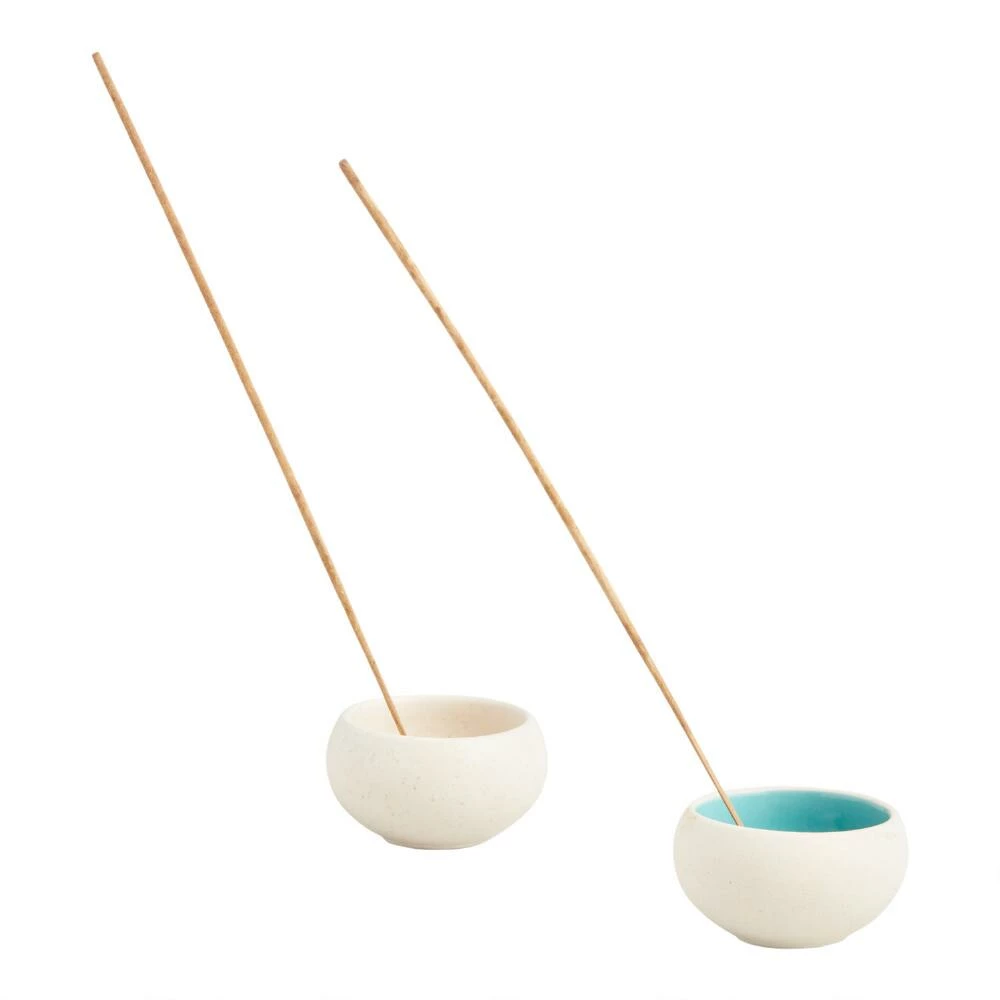 World Market Round Speckled Ceramic Incense Holders Set of 2 1 World Market Round Speckled Ceramic Incense Holders Set of 2