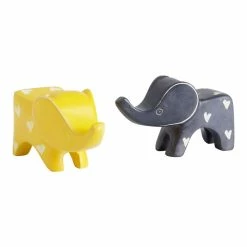 World Market Kisii Soapstone Elephant Figures Set of 2