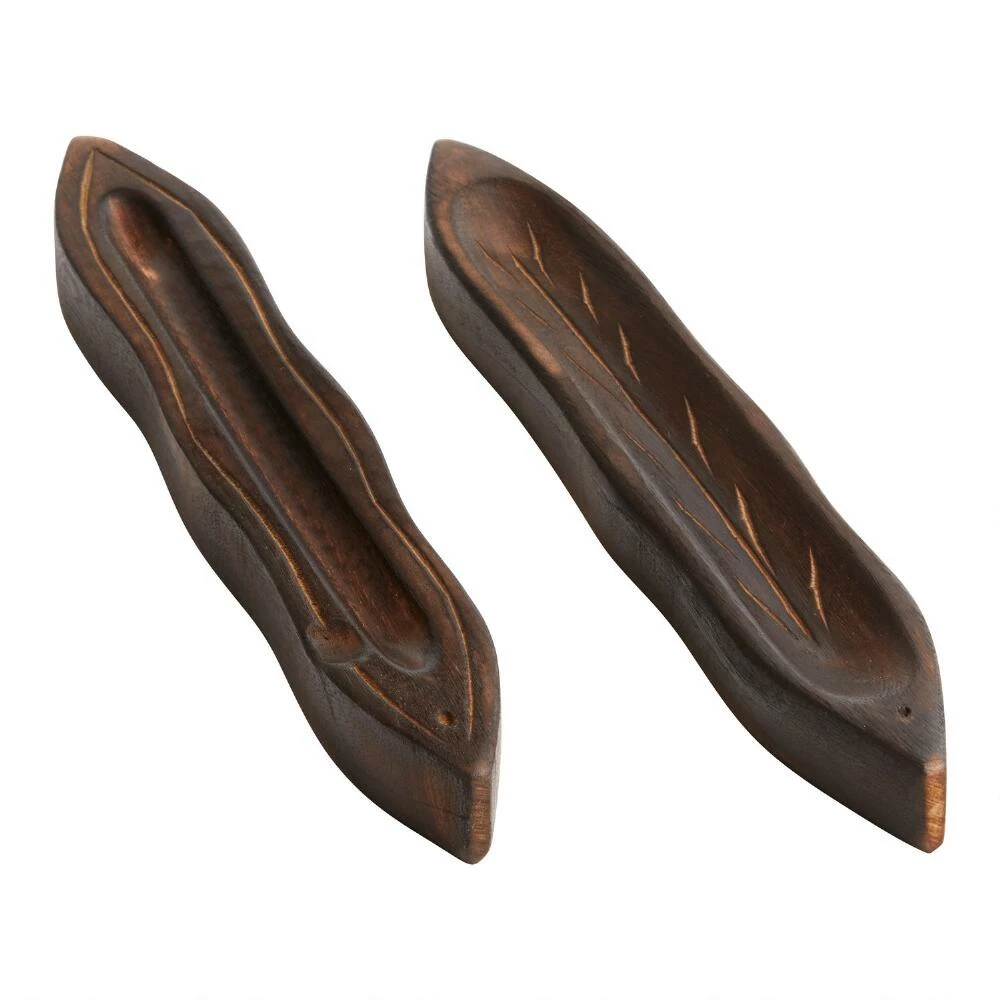 World Market Wood Leaf Incense Holder Set Of 2 2 World Market Wood Leaf Incense Holder Set Of 2 - Image 2