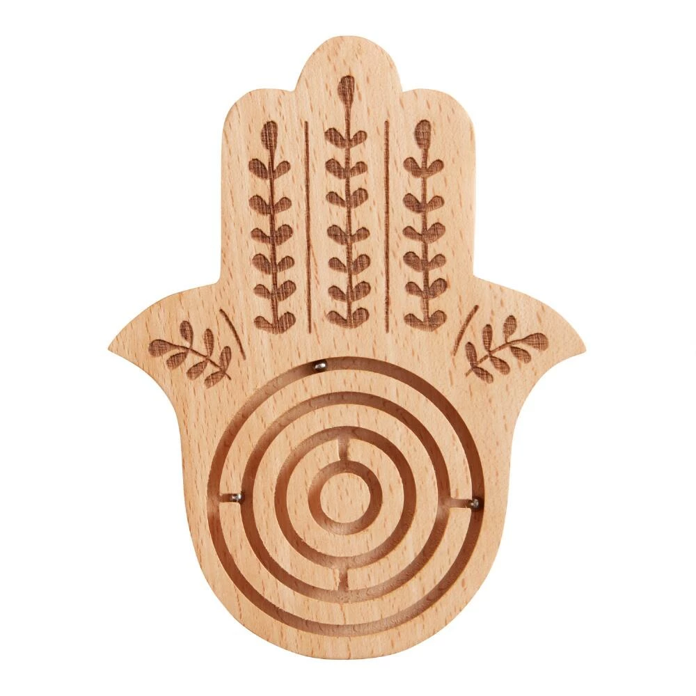 World Market Wood Hamsa Labyrinth Game 1 World Market Wood Hamsa Labyrinth Game