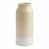 World Market Tall Sage Green And White Scallop Ombre Ceramic Vase