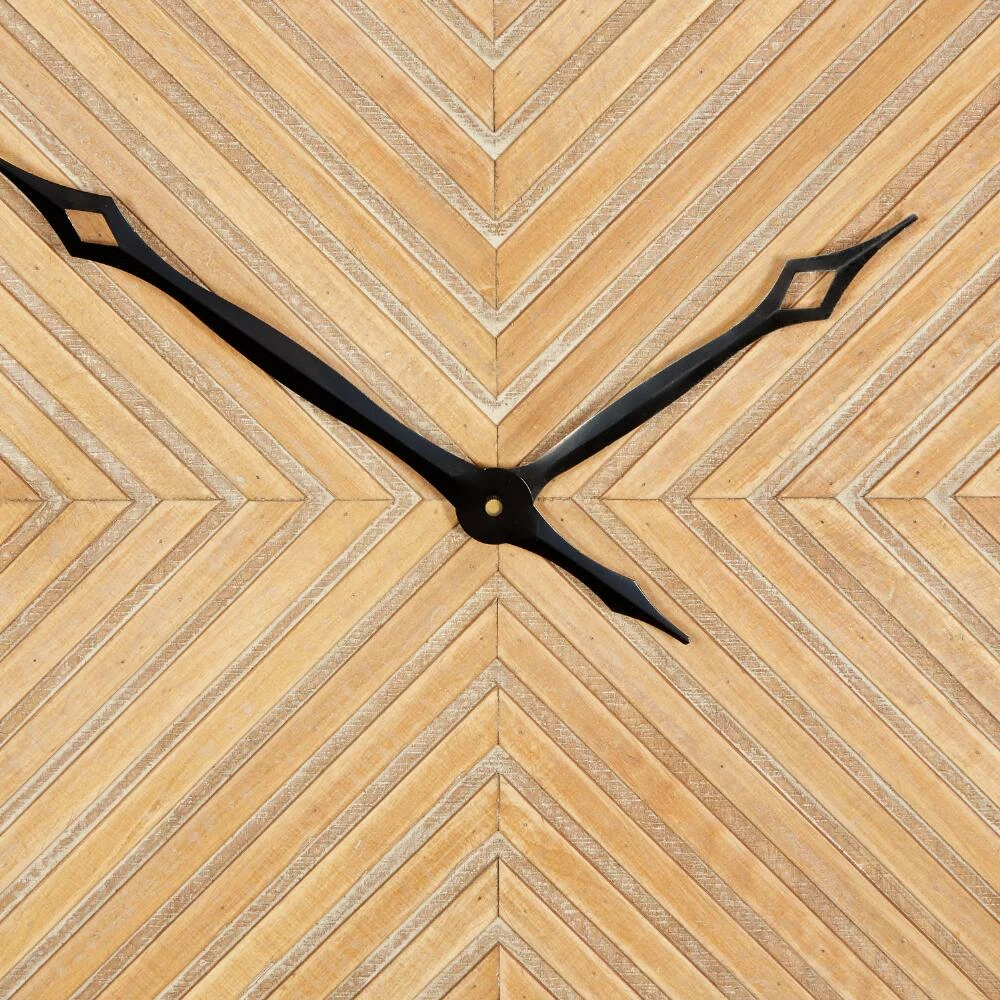 World Market Light Brown Wood and Black Metal Industrial Wall Clock 4 World Market Light Brown Wood and Black Metal Industrial Wall Clock - Image 4