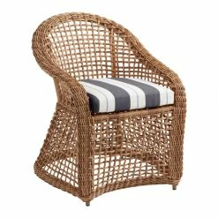 World Market Sunbrella Navy Stripe Gusseted Outdoor Chair Cushion -Decor & Pillows Sales Store unnamed file 2486