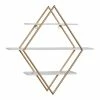 World Market White And Gold Diamond 3 Tier Wall Shelf