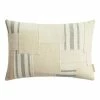 World Market Gray and Ivory Patchwork Lumbar Pillow