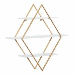 World Market White And Gold Diamond 3 Tier Wall Shelf 6 World Market White And Gold Diamond 3 Tier Wall Shelf -Decor & Pillows Sales Store unnamed file 2490