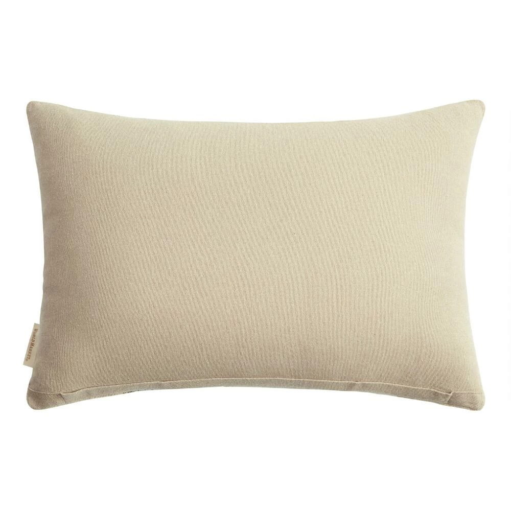 World Market Gray and Ivory Patchwork Lumbar Pillow 2 World Market Gray and Ivory Patchwork Lumbar Pillow - Image 2