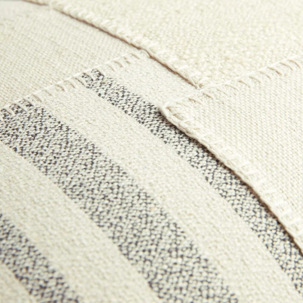 World Market Gray and Ivory Patchwork Lumbar Pillow 3 World Market Gray and Ivory Patchwork Lumbar Pillow - Image 3