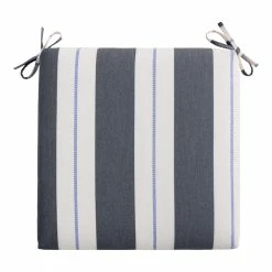World Market Sunbrella Navy Stripe Outdoor Chair Cushion