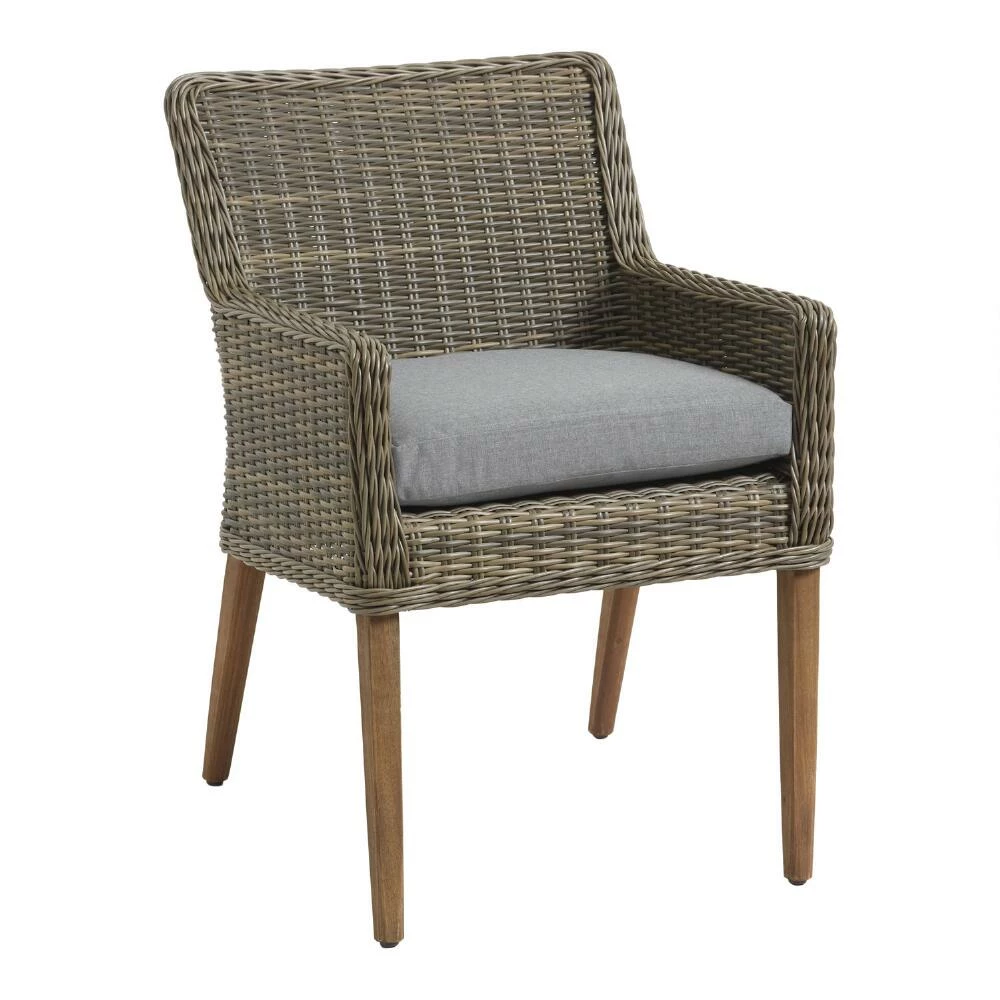 World Market Sunbrella Slate Gray Cast Gusseted Outdoor Chair Cushion 4 World Market Sunbrella Slate Gray Cast Gusseted Outdoor Chair Cushion - Image 4