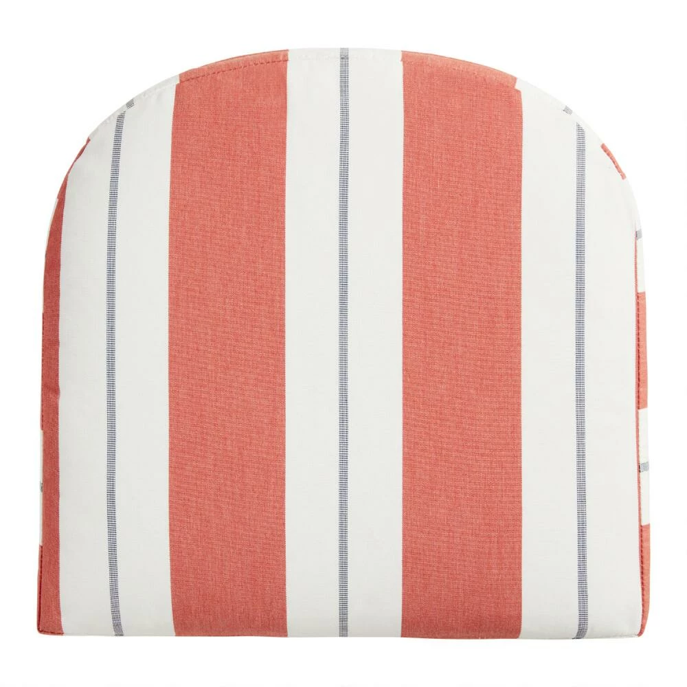 World Market Sunbrella Persimmon Stripe Gusseted Outdoor Chair Cushion 1 World Market Sunbrella Persimmon Stripe Gusseted Outdoor Chair Cushion
