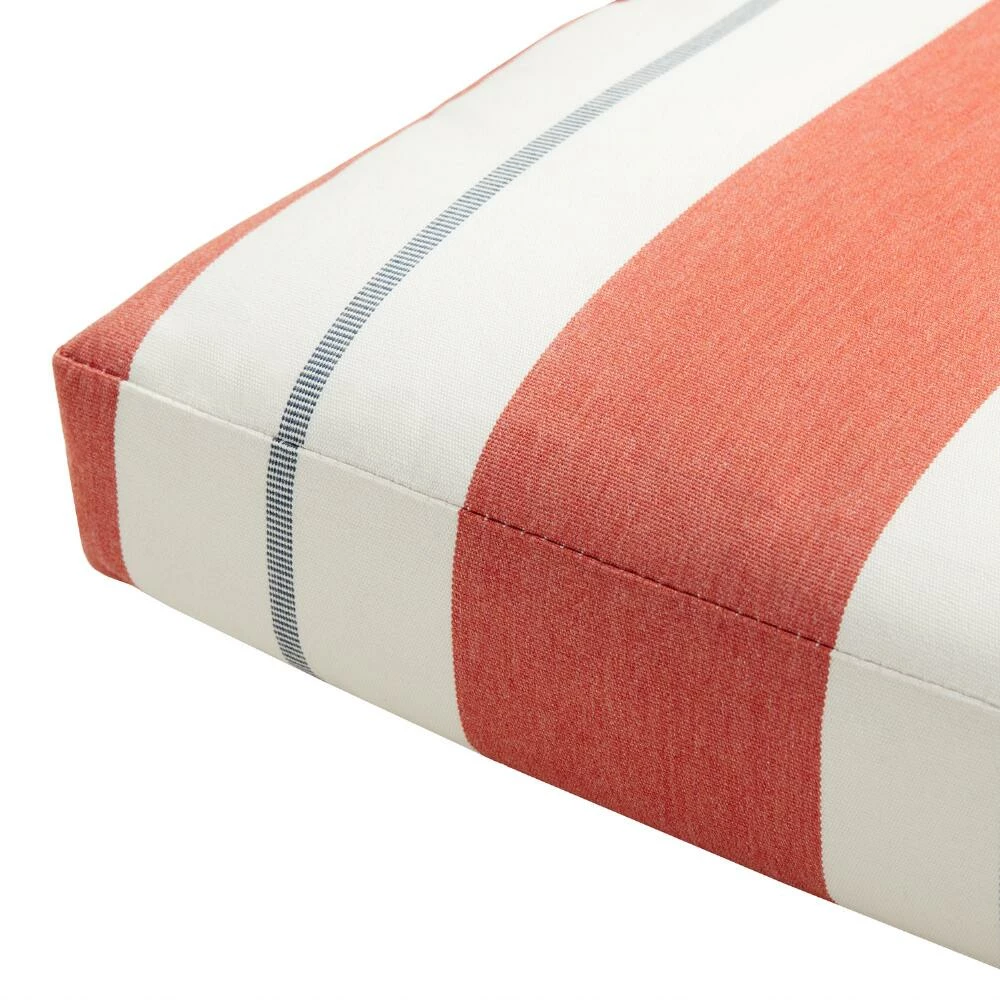World Market Sunbrella Persimmon Stripe Gusseted Outdoor Chair Cushion 2 World Market Sunbrella Persimmon Stripe Gusseted Outdoor Chair Cushion - Image 2