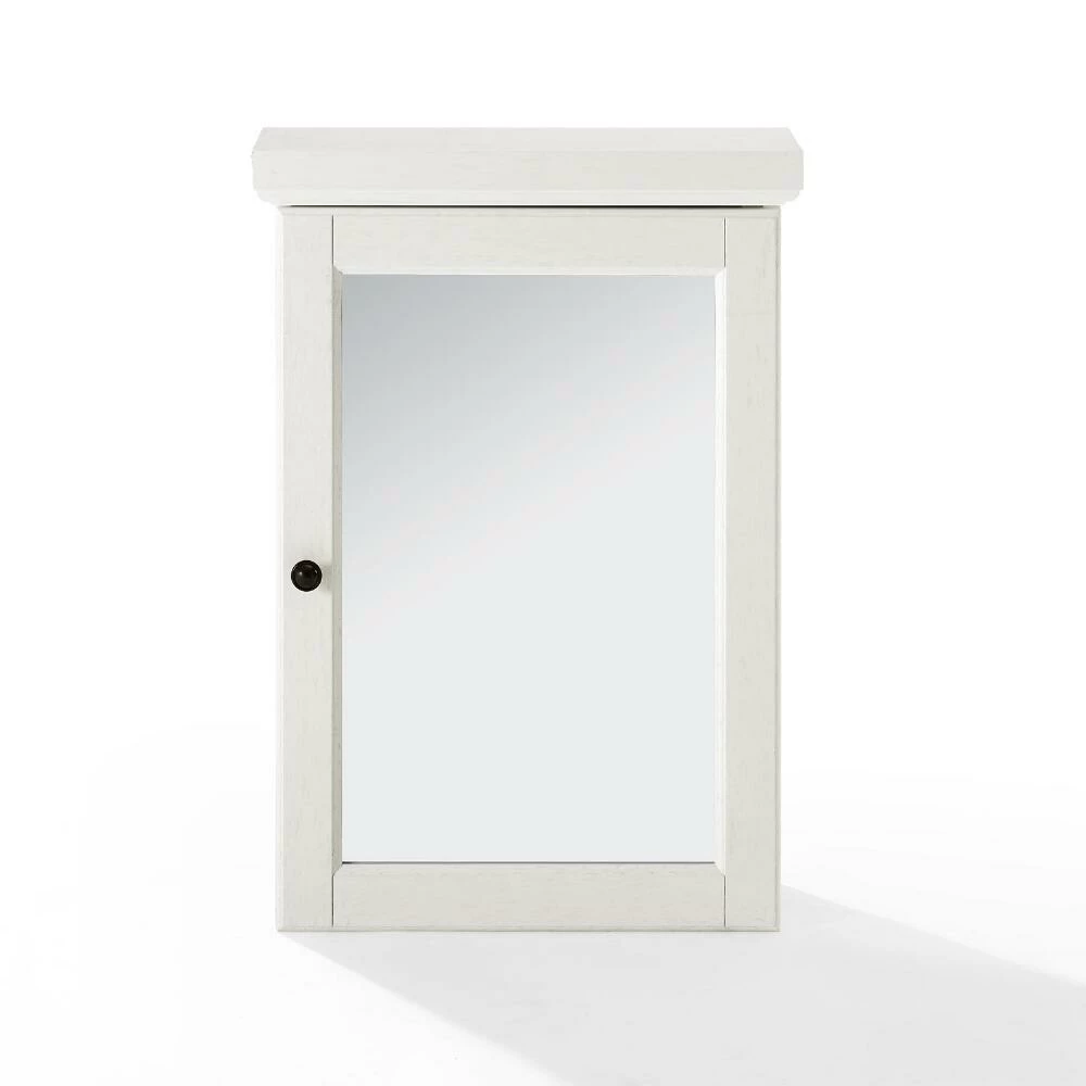 World Market Delmar White Wood Bathroom Wall Cabinet with Mirror 2 World Market Delmar White Wood Bathroom Wall Cabinet with Mirror - Image 2