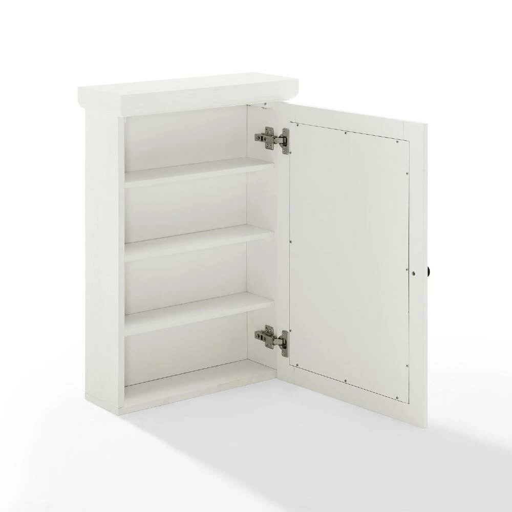 World Market Delmar White Wood Bathroom Wall Cabinet with Mirror 3 World Market Delmar White Wood Bathroom Wall Cabinet with Mirror - Image 3