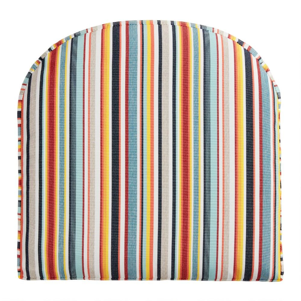 World Market Sunbrella Multicolor Stripe Gusseted Outdoor Chair Cushion 1 World Market Sunbrella Multicolor Stripe Gusseted Outdoor Chair Cushion