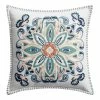 World Market Amalfi Medallion Ivory and Blue Indoor Outdoor Throw Pillow