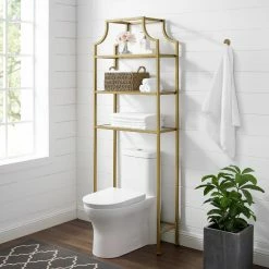 World Market Milayan Gold Metal and Glass Bathroom Space Saver Shelf -Decor & Pillows Sales Store unnamed file 2619