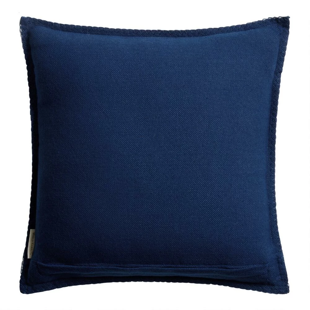 World Market Amalfi Medallion Ivory and Blue Indoor Outdoor Throw Pillow 2 World Market Amalfi Medallion Ivory and Blue Indoor Outdoor Throw Pillow - Image 2