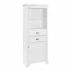 World Market White Wood Maryella Tall Bathroom Cabinet