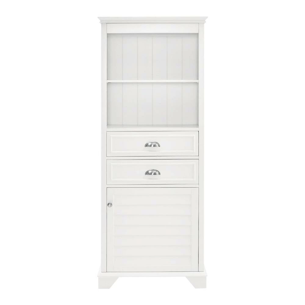 World Market White Wood Maryella Tall Bathroom Cabinet 3 World Market White Wood Maryella Tall Bathroom Cabinet - Image 3