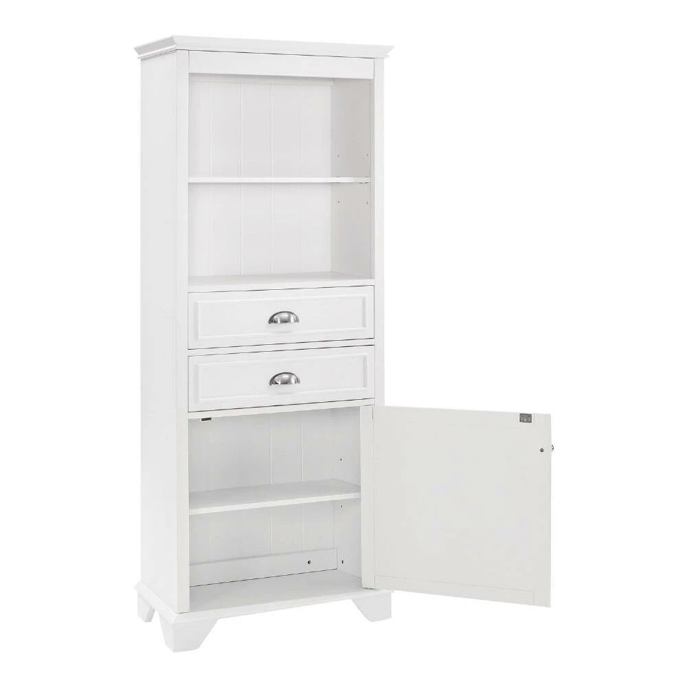 World Market White Wood Maryella Tall Bathroom Cabinet 4 World Market White Wood Maryella Tall Bathroom Cabinet - Image 4