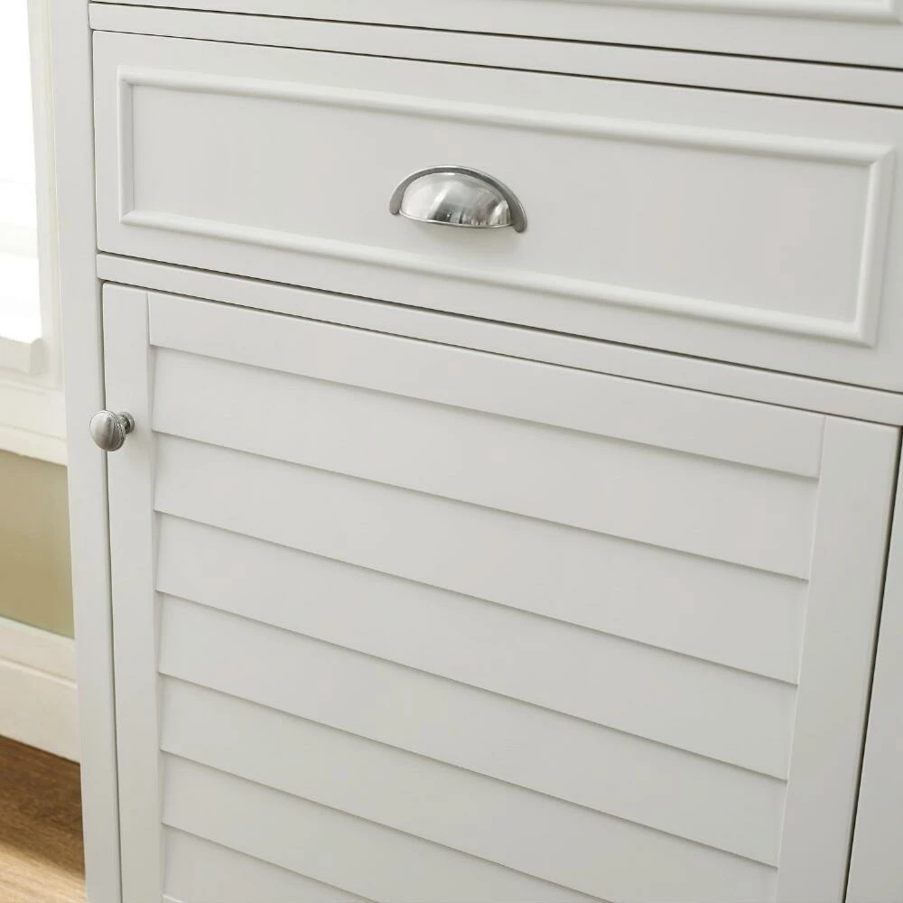 World Market White Wood Maryella Tall Bathroom Cabinet 6 World Market White Wood Maryella Tall Bathroom Cabinet - Image 6