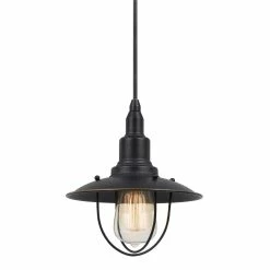 World Market Quincy Bronze Metal Cage Industrial Pendant Lamp