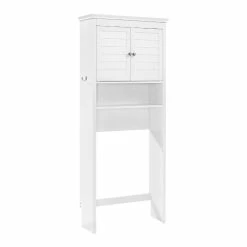 World Market White Wood Maryella Bathroom Space Saver Cabinet