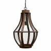 World Market Denning Rustic Brown Wood And Wire Teardrop Pendant Lamp