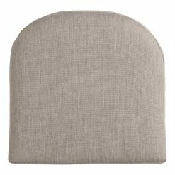 World Market Sunbrella Khaki Ash Cast Gusseted Outdoor Chair Cushion