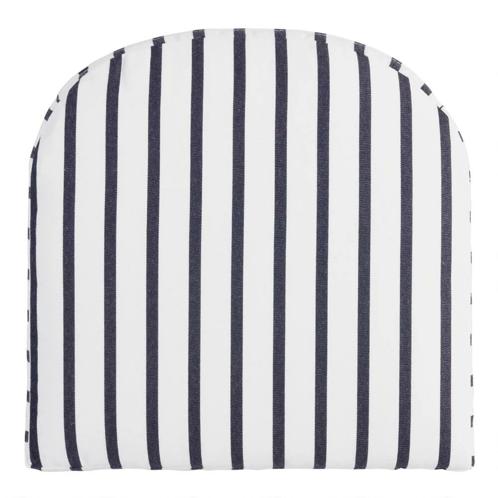 World Market Sunbrella Indigo Lido Stripe Gusseted Outdoor Chair Cushion 1 World Market Sunbrella Indigo Lido Stripe Gusseted Outdoor Chair Cushion