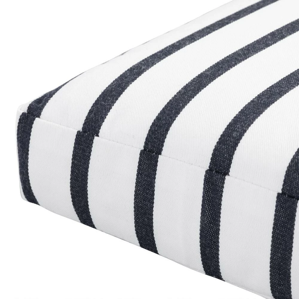 World Market Sunbrella Indigo Lido Stripe Gusseted Outdoor Chair Cushion 2 World Market Sunbrella Indigo Lido Stripe Gusseted Outdoor Chair Cushion - Image 2