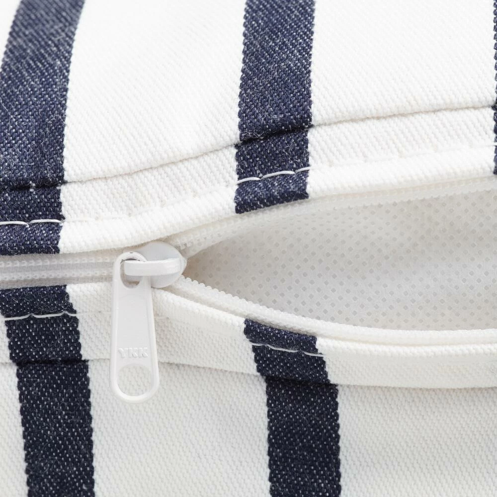 World Market Sunbrella Indigo Lido Stripe Gusseted Outdoor Chair Cushion 3 World Market Sunbrella Indigo Lido Stripe Gusseted Outdoor Chair Cushion - Image 3