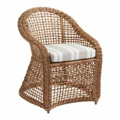 World Market Sunbrella Linen Stripe Gusseted Outdoor Chair Cushion -Decor & Pillows Sales Store unnamed file 2727
