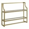 World Market Milayan Gold Metal and Glass Bathroom Wall Shelf