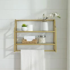 World Market Milayan Gold Metal and Glass Bathroom Wall Shelf -Decor & Pillows Sales Store unnamed file 2734