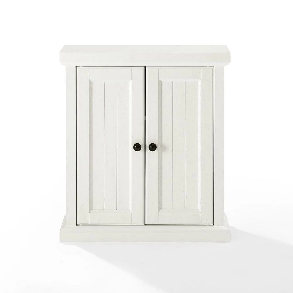 World Market Delmar White Wood Bathroom Wall Cabinet 2 World Market Delmar White Wood Bathroom Wall Cabinet - Image 2