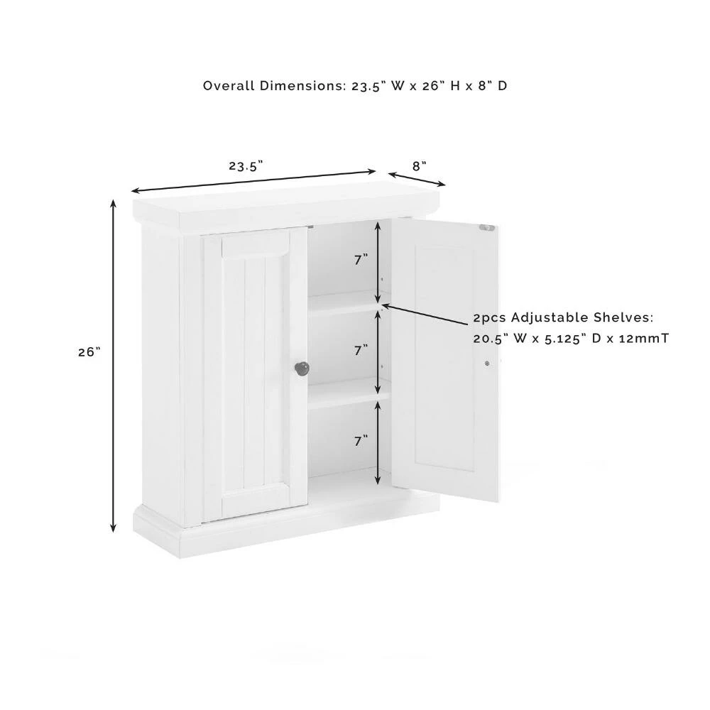 World Market Delmar White Wood Bathroom Wall Cabinet 6 World Market Delmar White Wood Bathroom Wall Cabinet - Image 6