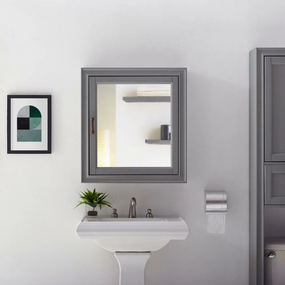 World Market Harper Wood Bathroom Wall Cabinet With Mirror 7 World Market Harper Wood Bathroom Wall Cabinet With Mirror - Image 7