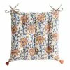 World Market Red And Blue Floral Jaipur Block Print Chair Cushion