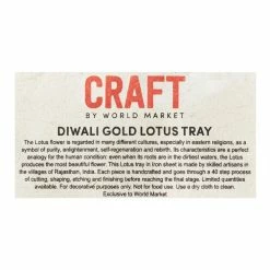 World Market CRAFT Gold Metal Etched Lotus Diwali Tray -Decor & Pillows Sales Store unnamed file 2842