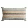 World Market Taupe and Green Stripe Indoor Outdoor Lumbar Pillow