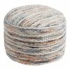 World Market Round Multicolor Handwoven Indoor Outdoor Pouf