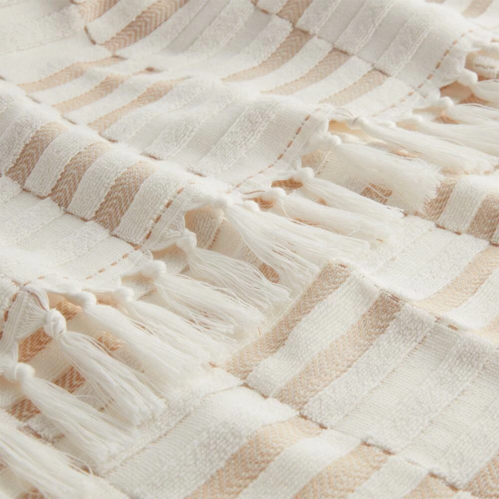 World Market Sloan Tan And Ivory Striped Sculpted Bath Towel 3 World Market Sloan Tan And Ivory Striped Sculpted Bath Towel - Image 3