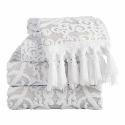 World Market Scarlett Taupe Sculpted Medallion Bath Towel -Decor & Pillows Sales Store unnamed file 2861