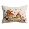 World Market Embroidered Mushroom Lumbar Pillow