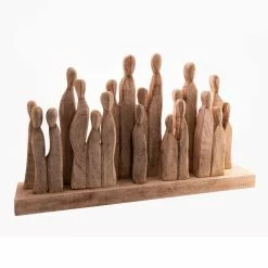 World Market Carved Mango Wood Group of Figures Decor