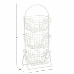 World Market White Wire Basket 3 Tier Wilson Storage Tower -Decor & Pillows Sales Store unnamed file 2895